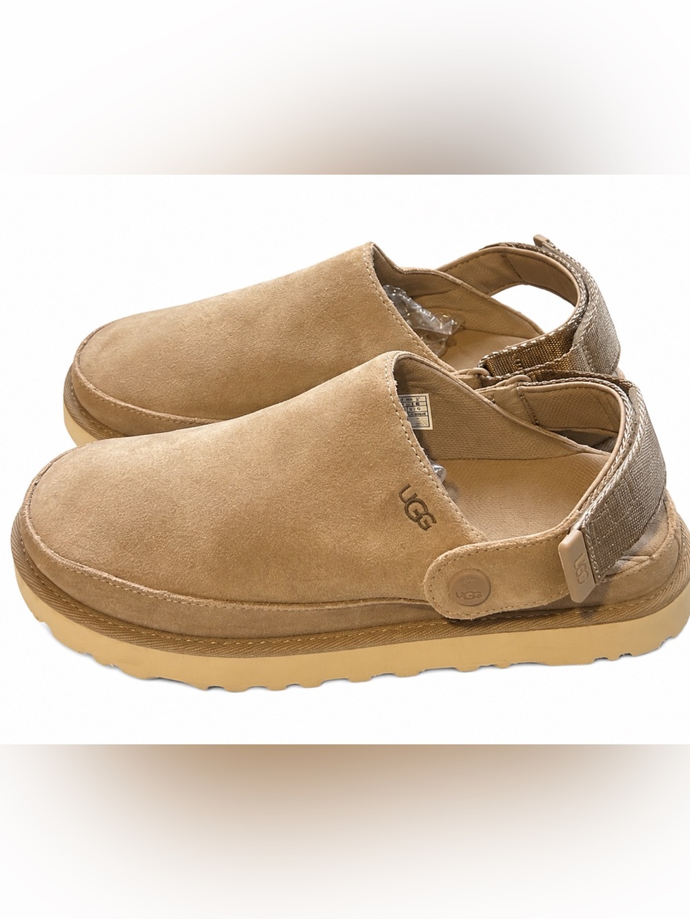 UGG Goldenstar Clog Sand Suede Platform Shoes Women’s Size 7